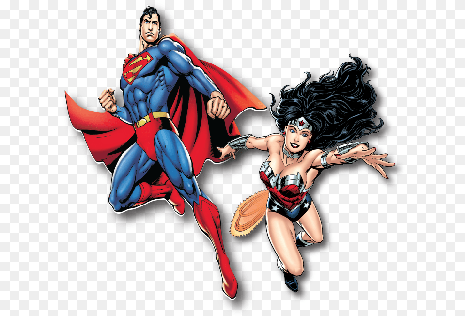 Transparent Super Man Superman And Wonder Woman, Book, Comics, Publication, Adult Png