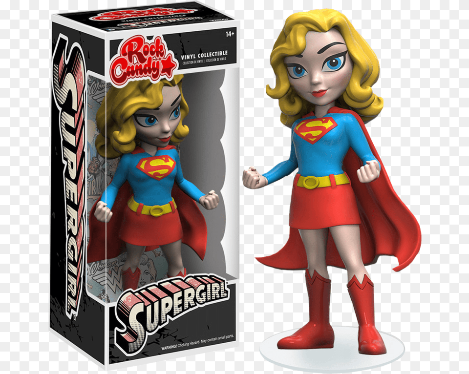 Transparent Supergirl Funko Rock Candy Supergirl, Doll, Toy, Figurine, Face Png