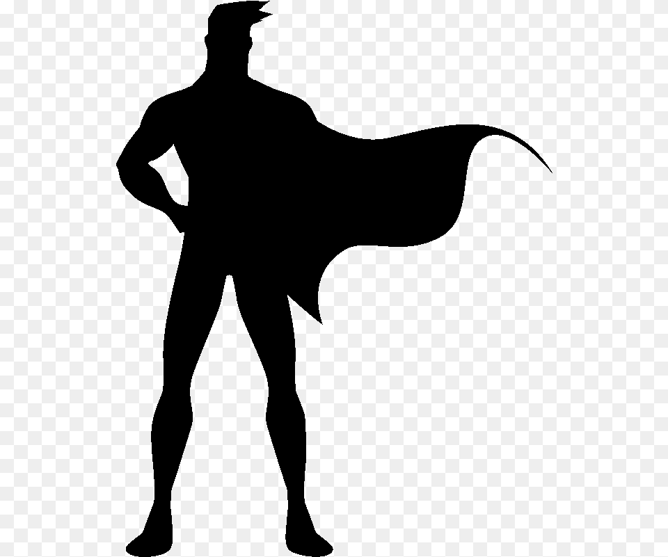Transparent Superhero Silhouette, Gray Png Image