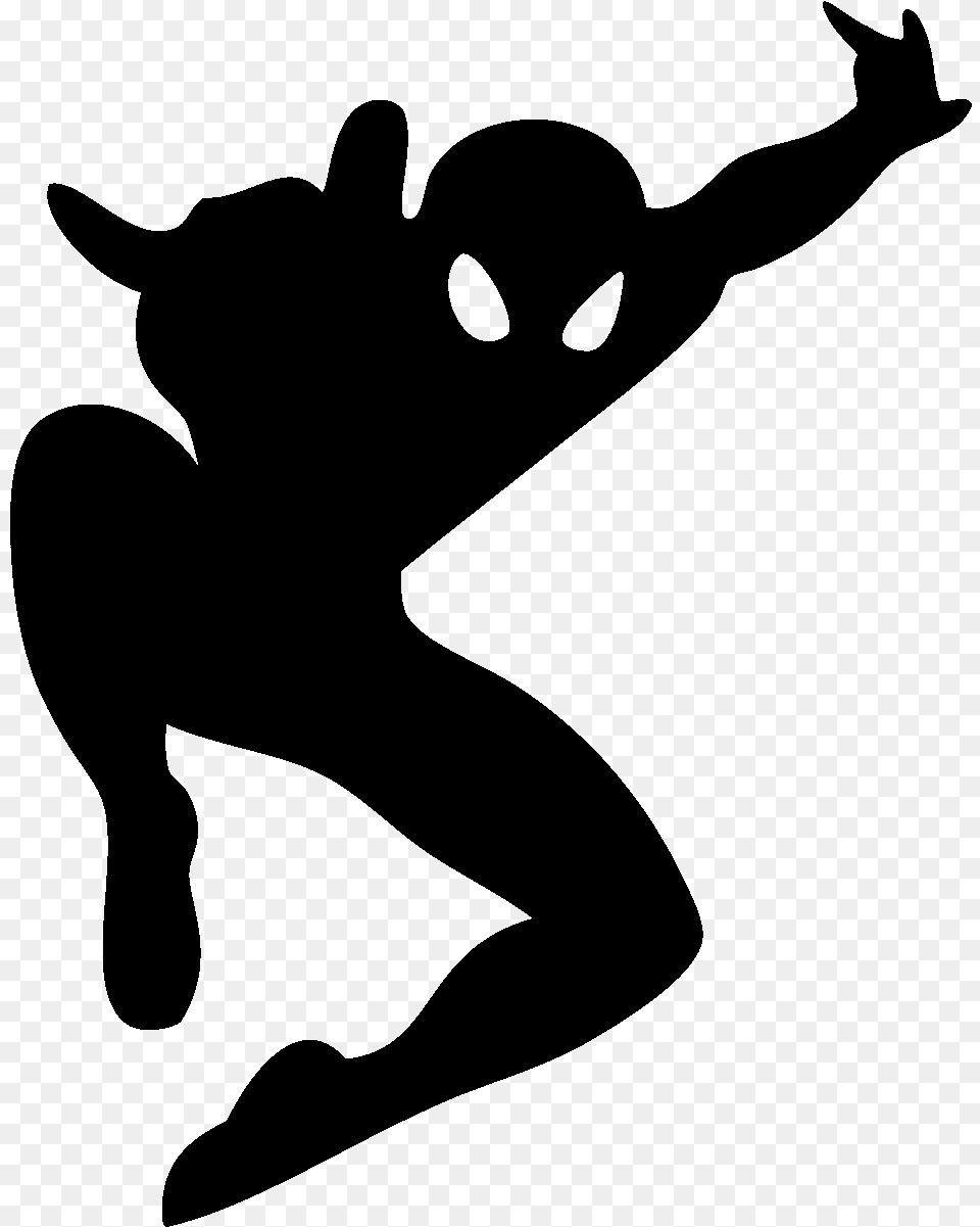 Superhero Silhouette Spider Man, Gray Free Transparent Png