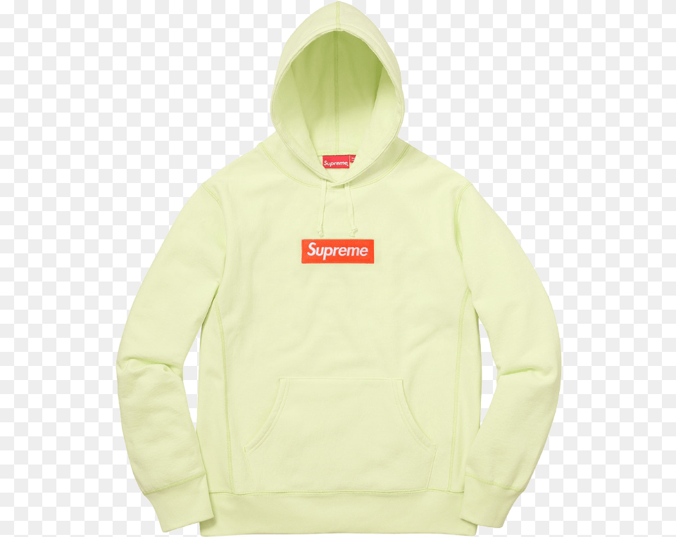 Transparent Supreme Box Logo Supreme Bogo Pale Lime, Clothing, Hoodie, Knitwear, Sweater Png Image