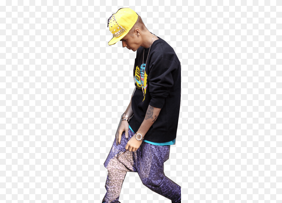 Transparent Swaggy Justin Bieber Costume, Tattoo, Person, Hat, Clothing Png