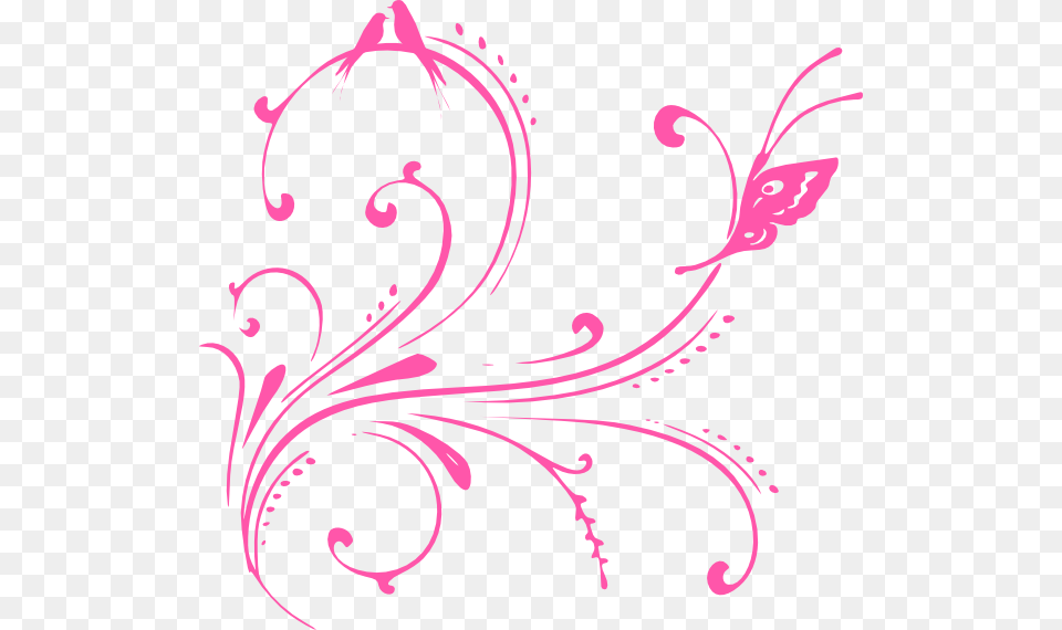Transparent Swirls Clipart Vector Pink Butterfly, Art, Floral Design, Graphics, Pattern Free Png