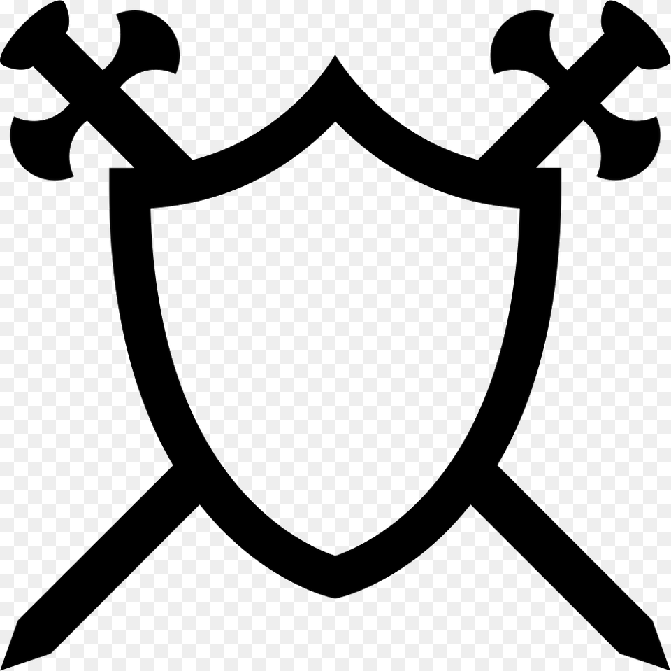 Transparent Sword Cross Shield With 2 Swords, Armor, Bow, Weapon Free Png