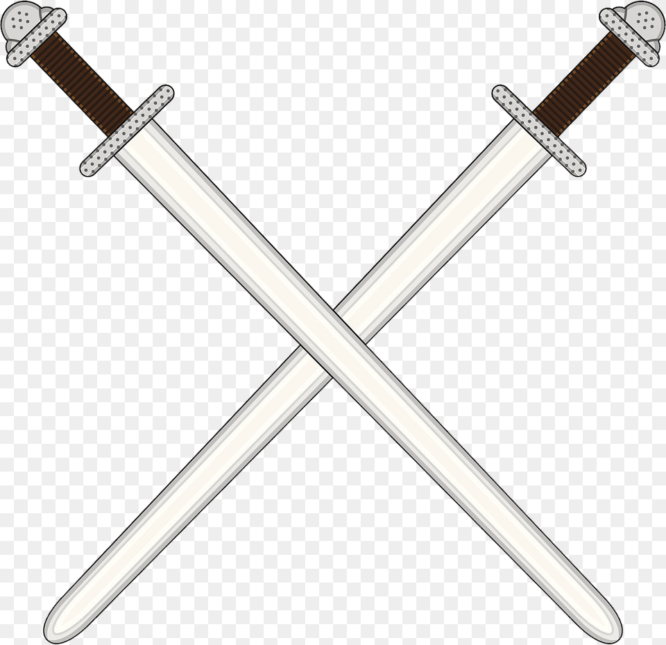 Transparent Sword Drawing 2 Swords Crossing, Weapon, Blade, Dagger, Knife Free Png Download