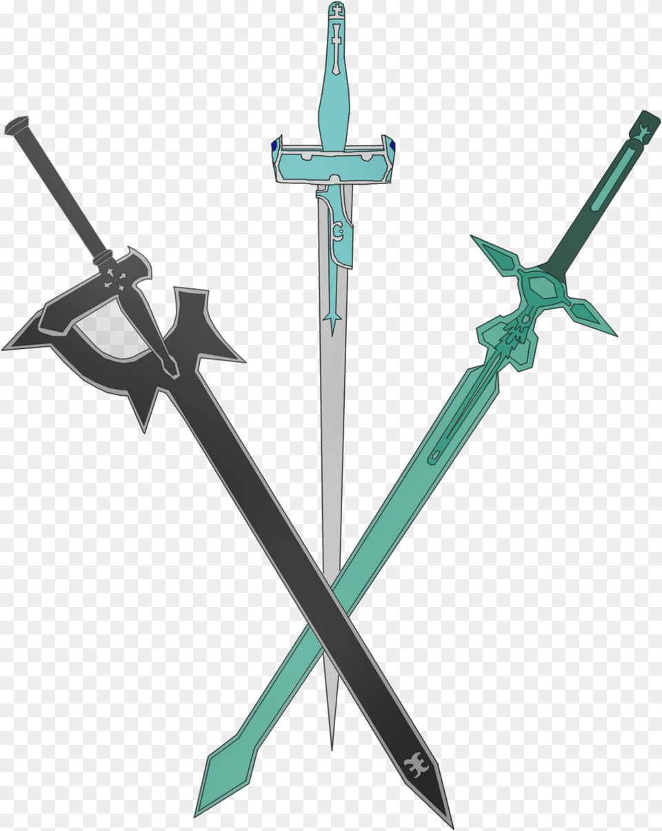 Transparent Sword Drawing Sao Sword Asuna And Kirito, Weapon, Blade, Dagger, Knife Free Png Download