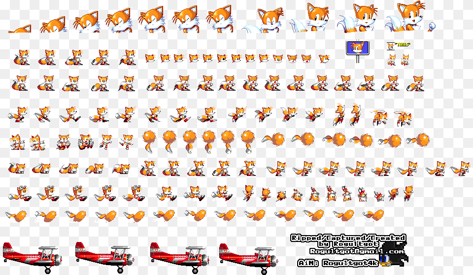 Transparent Tails Sprite Sheet, People, Person, Aircraft, Airplane Png Image