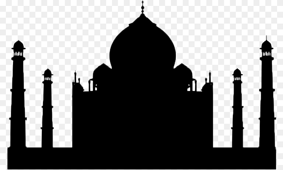 Transparent Taj Mahal Silhouette, Architecture, Building, Dome Png