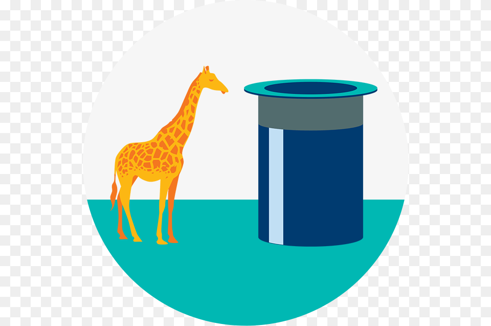 Transparent Tall Top Hat Giraffe, Animal, Mammal, Wildlife, Cup Png Image
