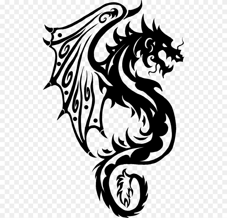 Transparent Tattoo Designs Transparent Dragon Tattoo, Gray Png Image