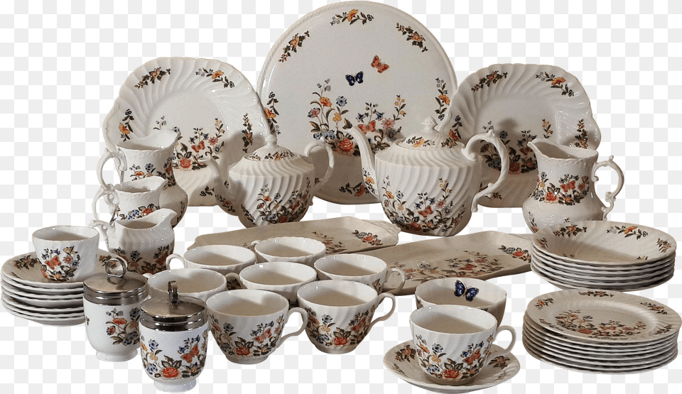 Transparent Tea Set Aynsley China Cottage Garden Set, Art, Cup, Porcelain, Pottery Free Png