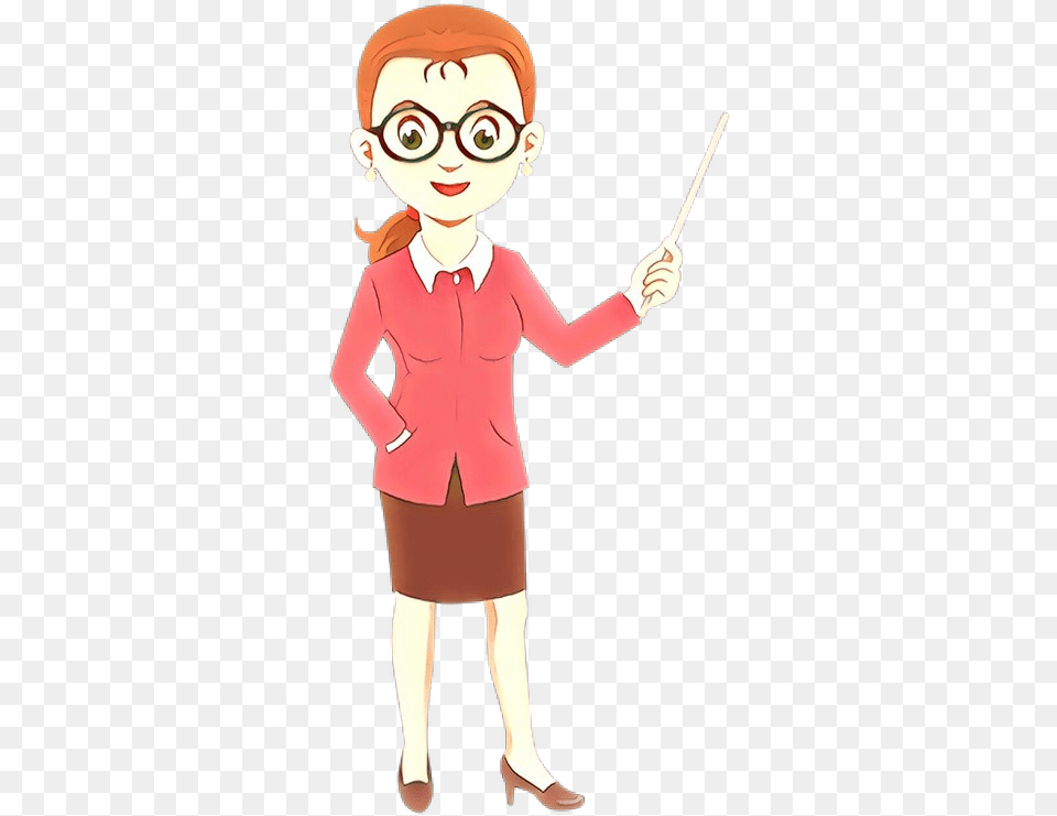 Transparent Teachers Clipart Teacher Cartoon, Child, Female, Girl, Person Png