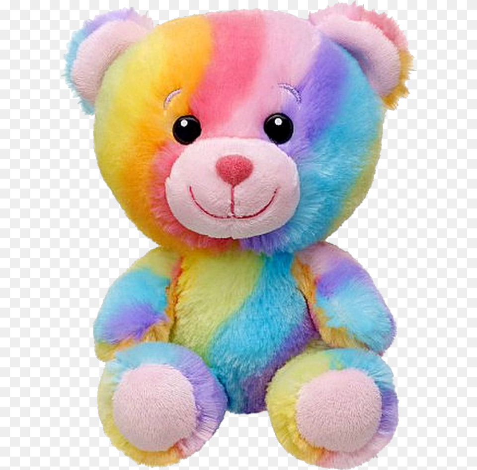 Transparent Teddy Bear Cute Rainbow Teddy Bear, Plush, Toy, Teddy Bear Free Png