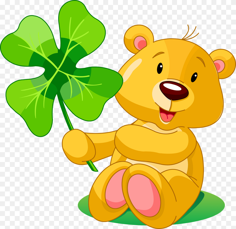 Transparent Teddy Bear Vector St Patrick39s Day Cute Clipart, Leaf, Plant Free Png Download