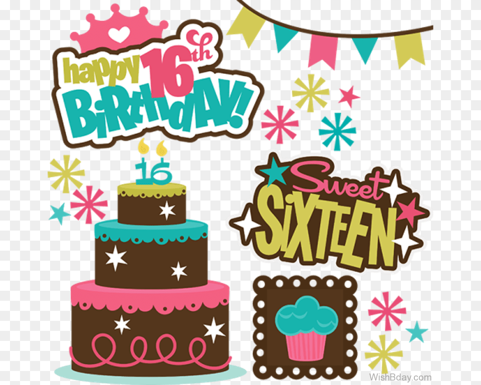 Transparent Teenager Clipart Happy 16 Birthday Girl, Birthday Cake, Cake, Cream, Dessert Free Png Download