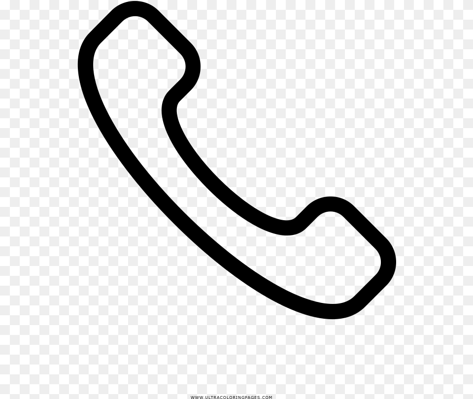 Transparent Telefone Line Art, Gray Free Png