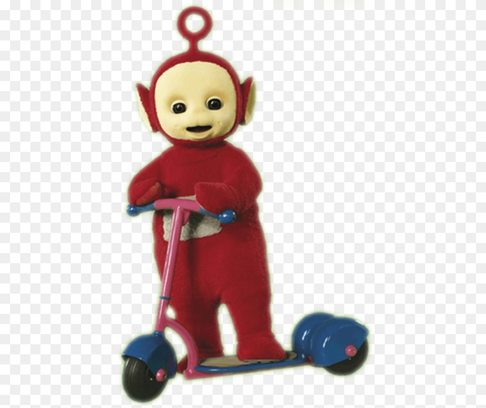 Transparent Teletubby Teletubbies Po Scooter Toys, Transportation, Vehicle, Baby, Person Free Png Download