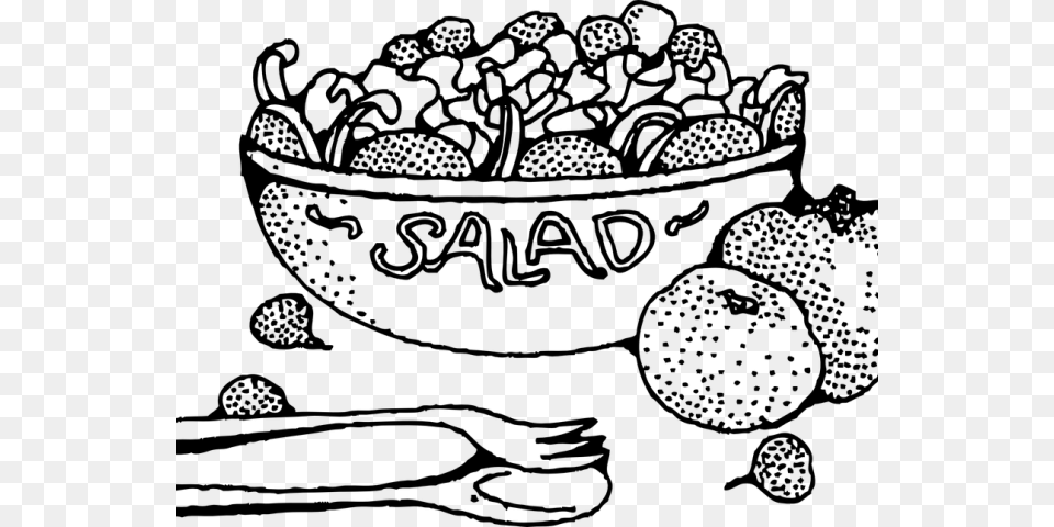 Transparent Thanksgiving Clip Art Black And White Salad Clipart Black And White, Gray Png