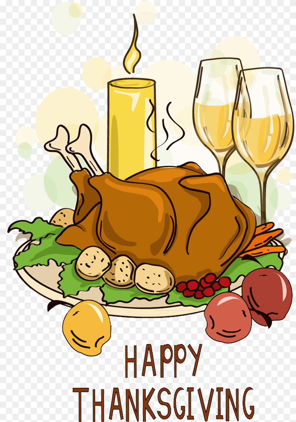 Transparent Thanksgiving Family Dinner Clipart Cartoon Thanksgiving Dinner, Food, Meal, Roast, Turkey Dinner Free Png Download