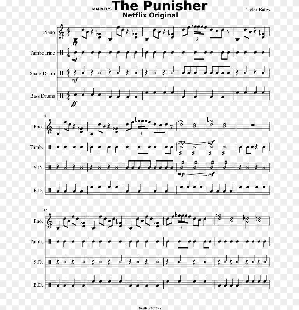 The Punisher You Re Gonna Live Forever In Me Sheet Music, Gray Free Transparent Png