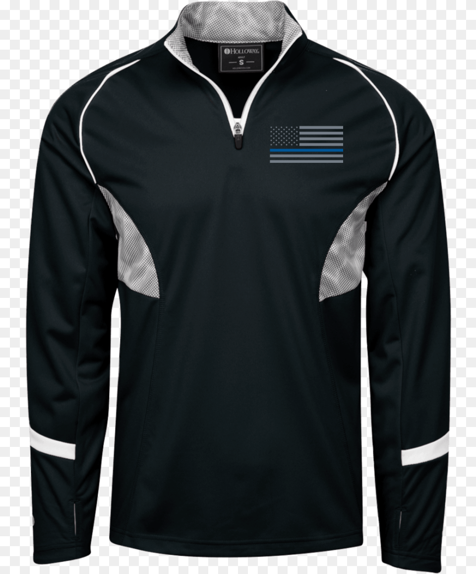 Transparent Thin Blue Line Black Camo 1 4 Zip Pullover, Clothing, Coat, Jacket, Long Sleeve Free Png