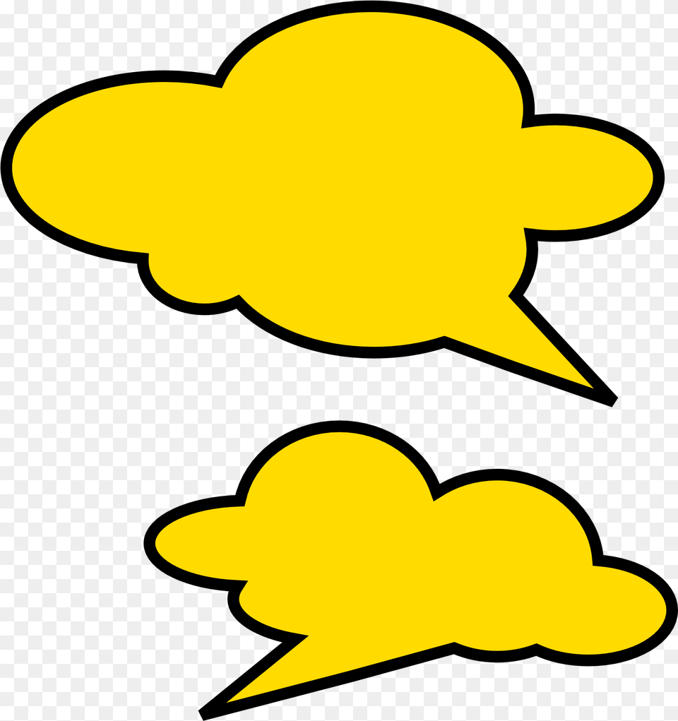 Transparent Think Bubble Clipart Bubble Speech Yellow, Clothing, Hat, Animal, Fish Png Image