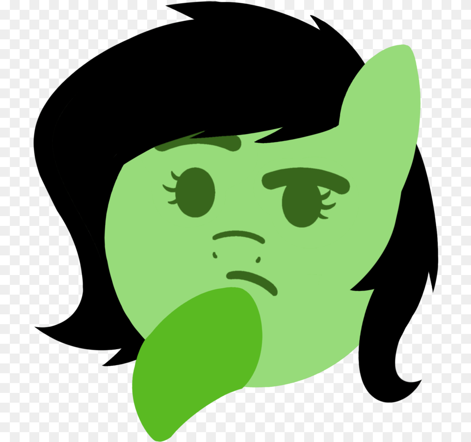 Transparent Thinking Animated Clipart Pony Thinking Emoji, Green, Animal Png