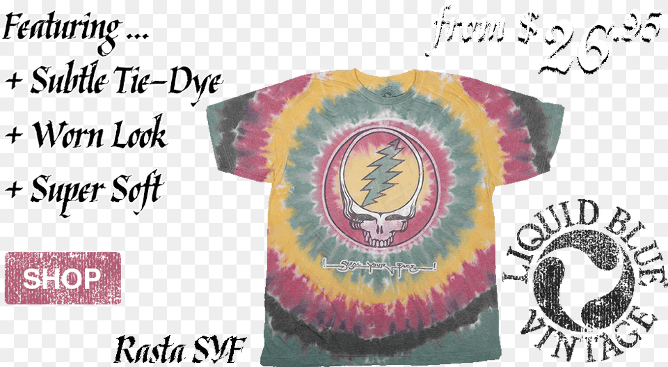 Transparent Tie Dye Grateful Dead Vintage T Shirt Tie Dye, Clothing, T-shirt Free Png