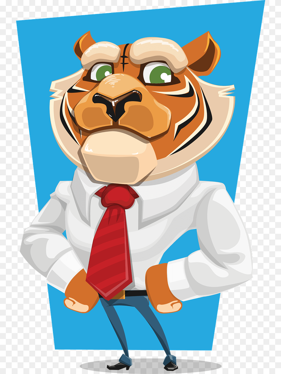 Transparent Tiger Cartoon Tiger In A Suit Cartoon, Accessories, Formal Wear, Tie, Necktie Free Png Download