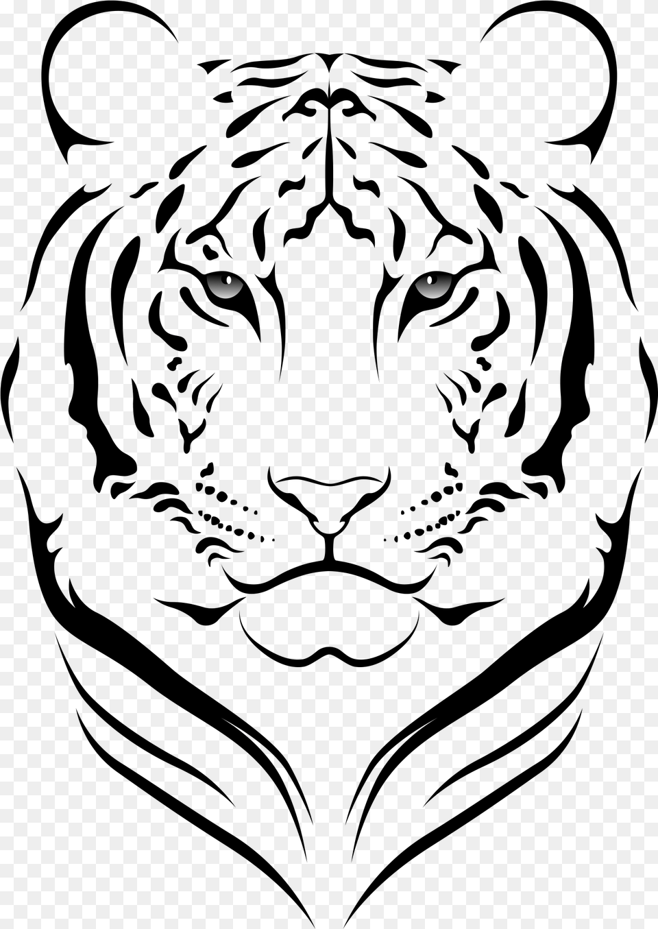 Transparent Tiger Face Tigre Vector, Nature, Night, Outdoors, Silhouette Free Png