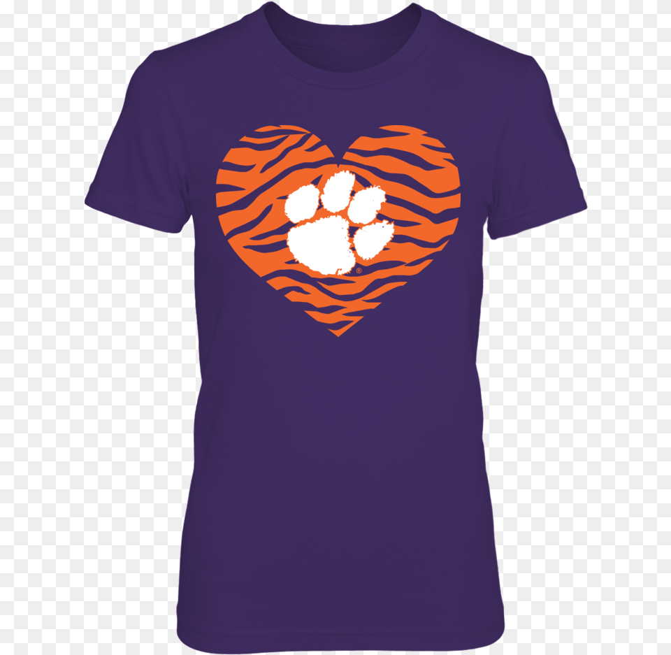 Transparent Tiger Stripes Clemson Tigers, Clothing, T-shirt, Heart, Shirt Free Png