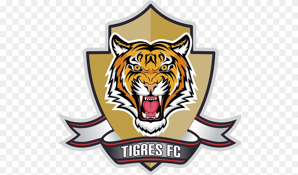 Transparent Tigres Roaring Tiger Clipart, Emblem, Symbol, Logo, Badge Png