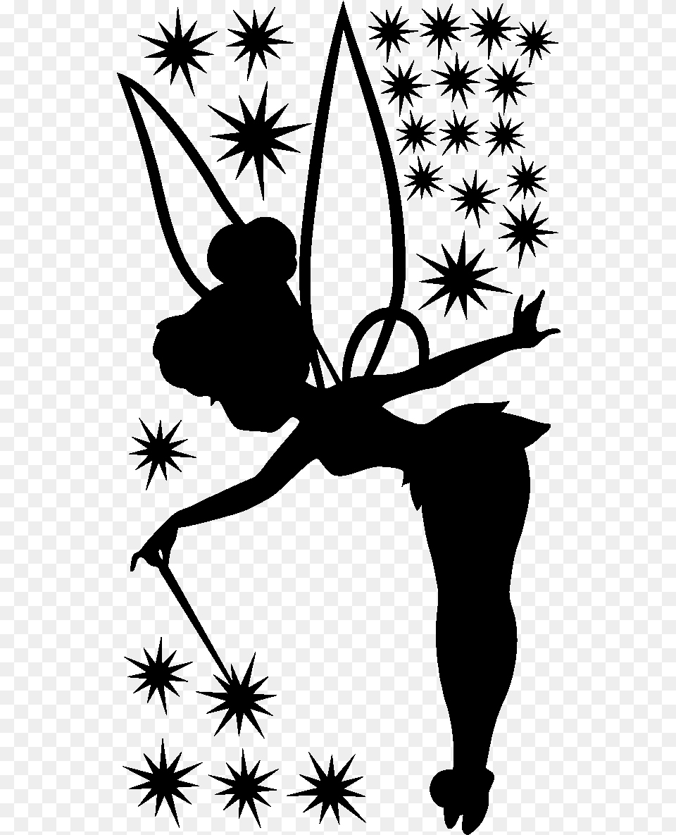 Transparent Tinkerbell Silhouette, Gray Free Png Download