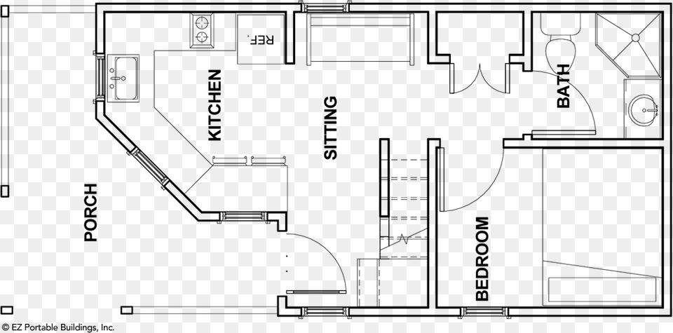 Transparent Tiny House Clipart Portable Building 12x32 Cabin Floor Plans, Diagram, Scoreboard, Floor Plan Free Png Download