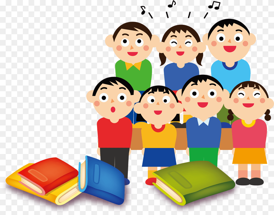 Transparent To Sing Clipart Children Singing In Group, Baby, Person, Face, Head Png