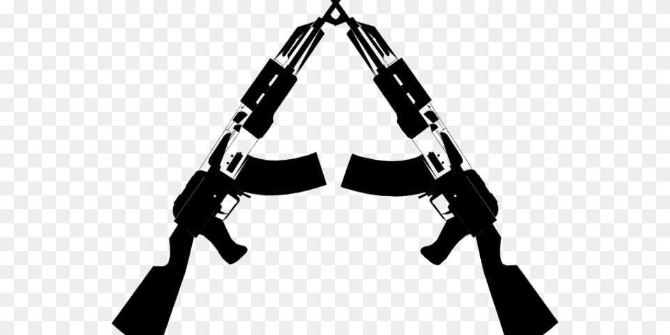 Transparent Tommy Gun Crossed Gun Clipart, Firearm, Rifle, Weapon, Clothing Free Png