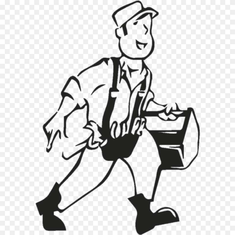 Transparent Toolbox Clipart Black And White Handyman Clipart Black And White, Baby, Person, Stencil, Face Png Image