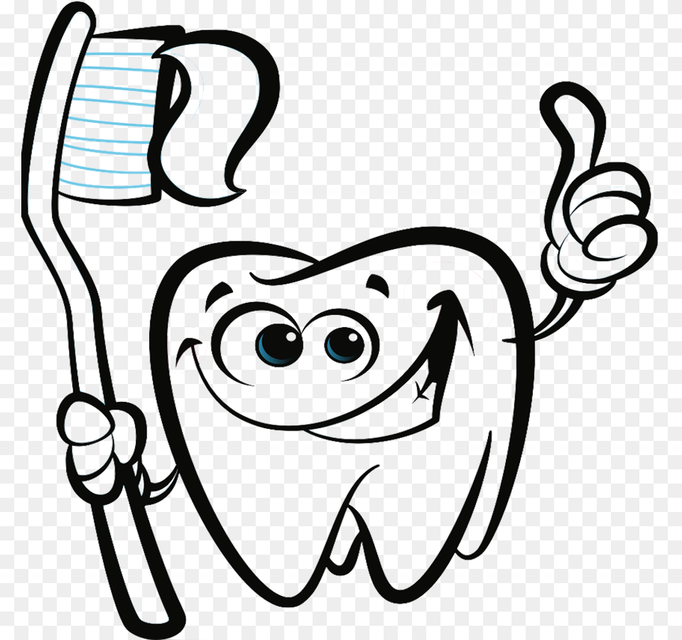 Transparent Tooth Outline Clipart Tooth Kids, Brush, Device, Tool, Toothpaste Free Png Download