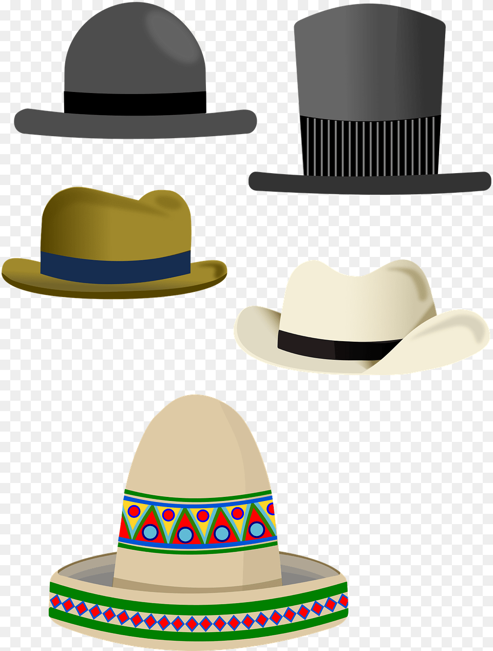 Top Hat Clipart Hat, Clothing, Sun Hat, Sombrero Free Transparent Png