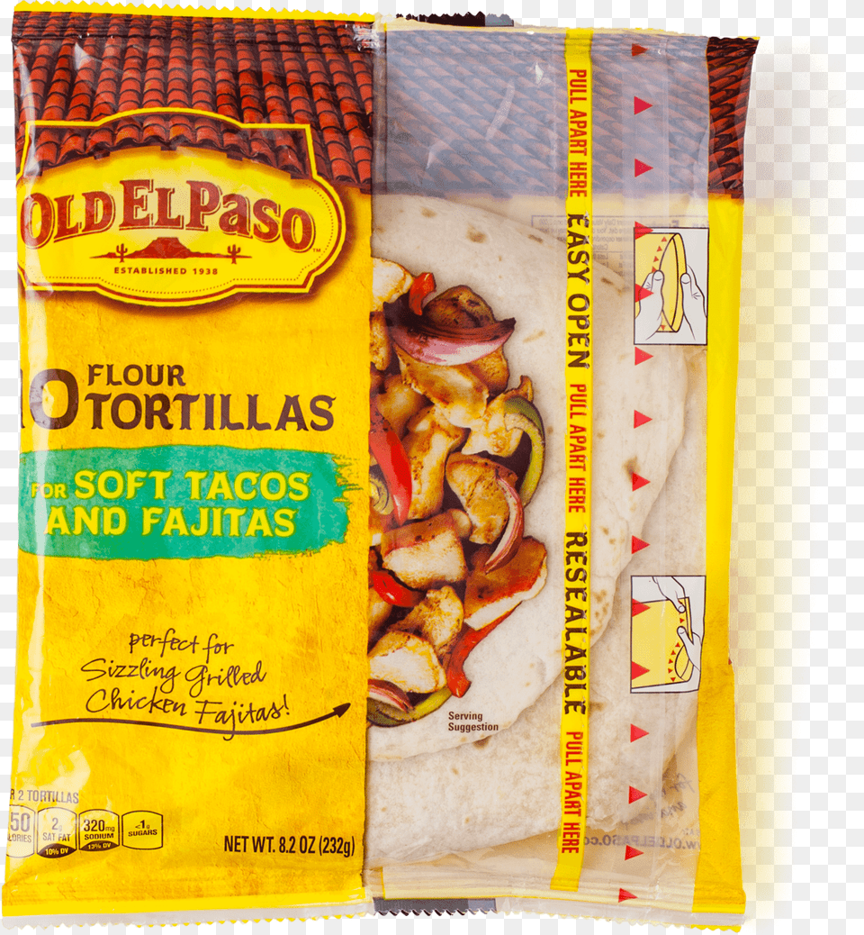 Transparent Tortilla Old El Paso Tortilla Soft Tacos And Fajita Nutrition, Bread, Food Png Image