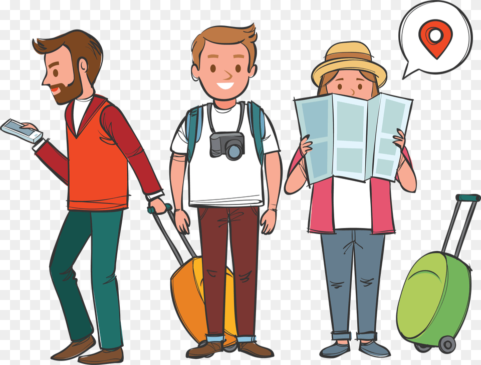 Transparent Tourism Clipart Traveling Cartoon, Boy, Child, Person, Male Free Png Download