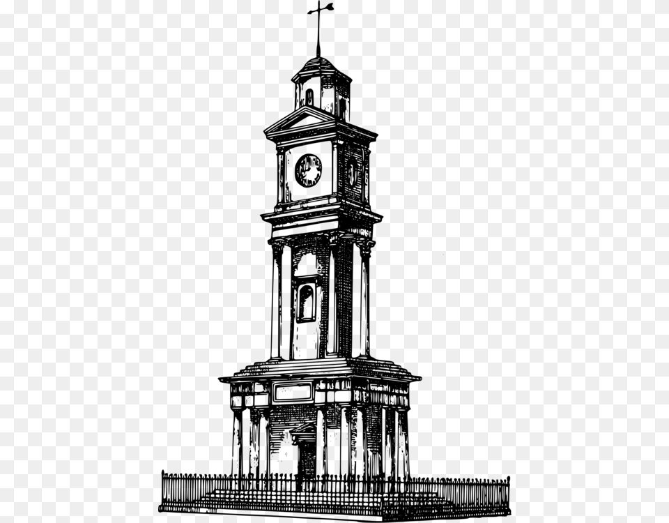 Transparent Tower Clock Tower Clipart Transparent, Gray Free Png Download