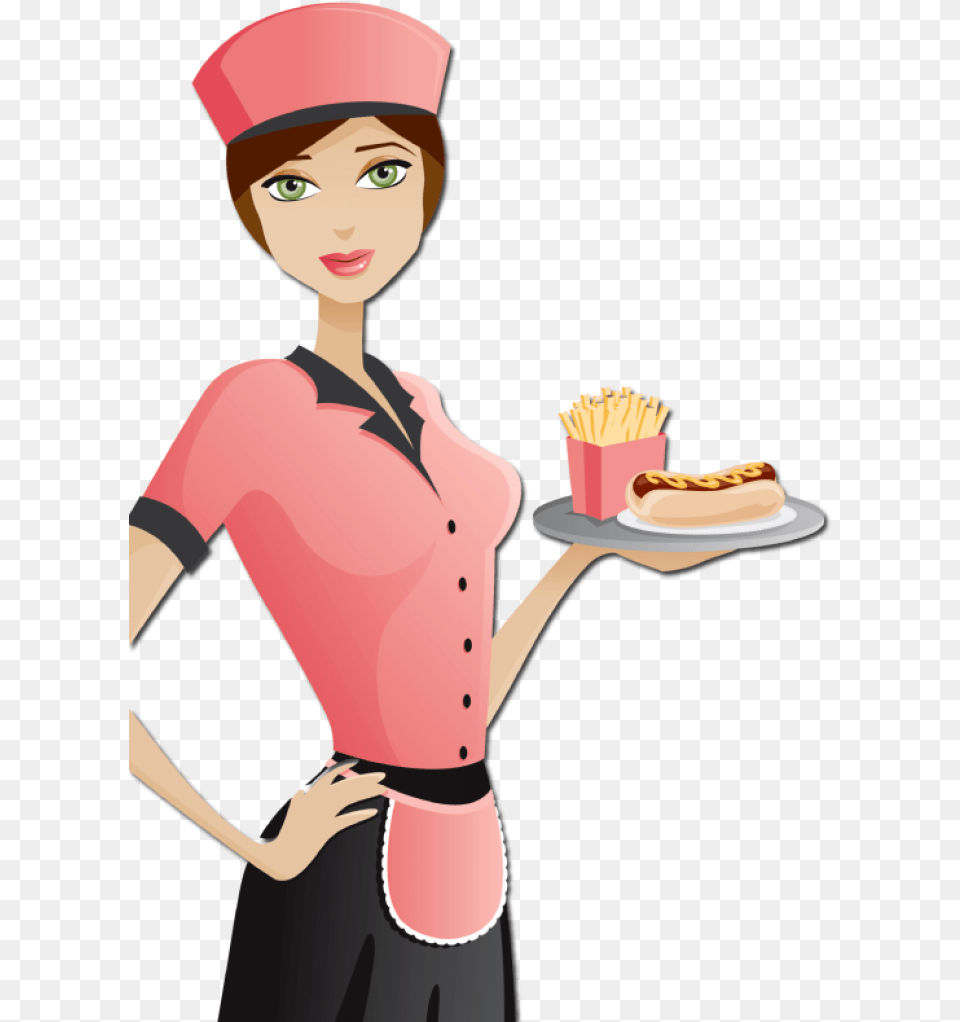 Transparent Transparent Background Waitress, Adult, Female, Person, Woman Free Png Download