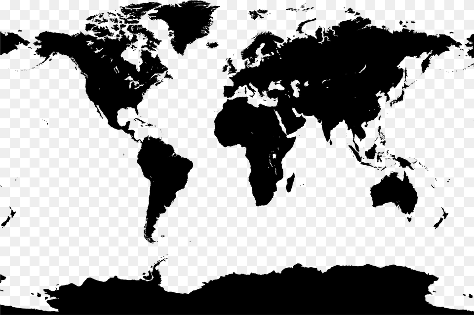 Transparent Transparent Background World Map, Gray Png Image