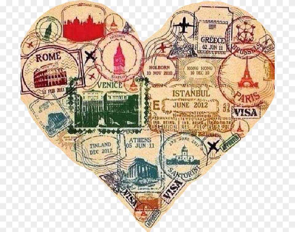 Travel Stamp Passport Stamp Heart, Adult, Bride, Female, Person Free Transparent Png