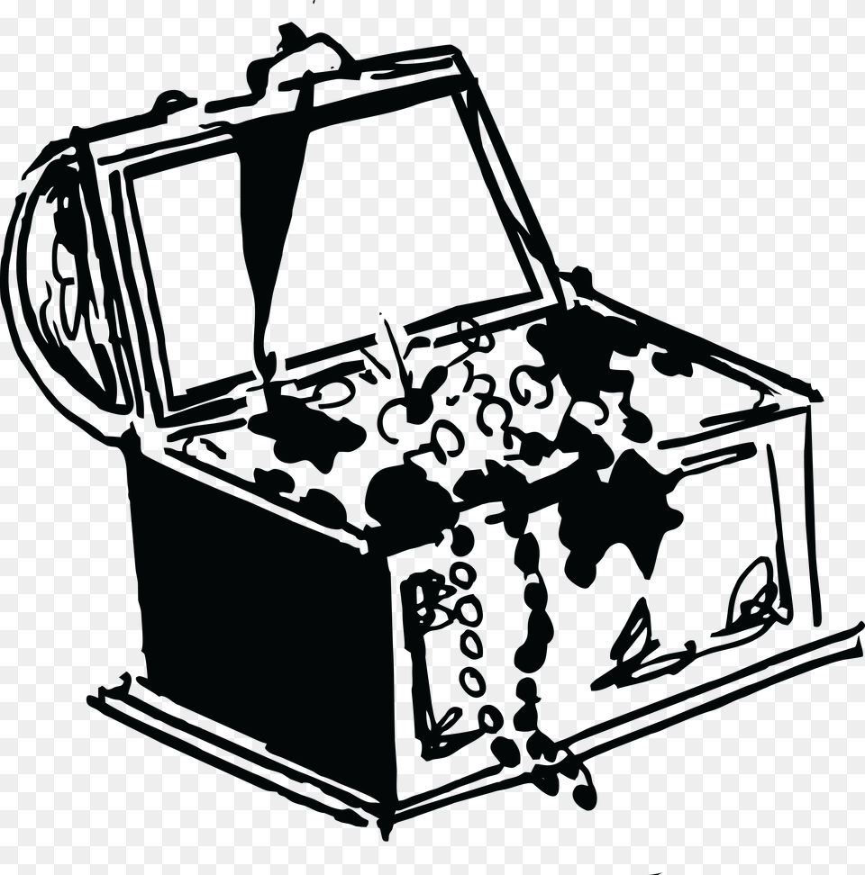 Treasure Chest Clip Art Treasure Black And White, Cabinet, Furniture, Device, Grass Free Transparent Png