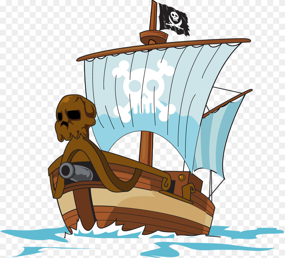 Treasure Map Background Pirate Ship Cartoon, Boat, Vehicle, Transportation, Sailboat Free Transparent Png