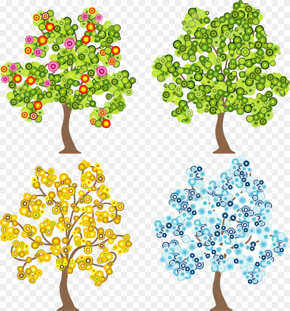 Transparent Tree Clipart Four Trees Clipart, Plant, Art, Vegetation, Toy Free Png Download