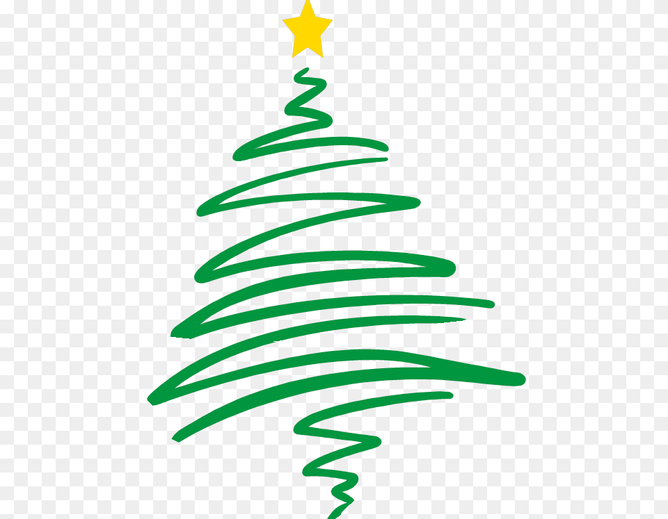 Transparent Tree Line Christmas Tree For Email, Coil, Spiral Png