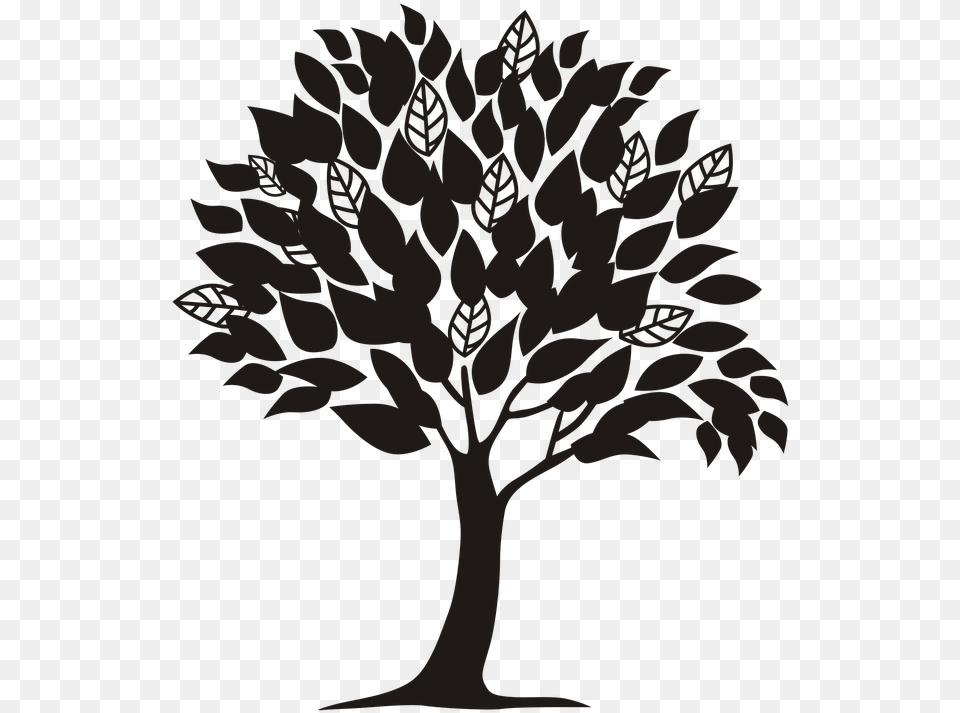 Transparent Tree Line Silhouette, Art, Plant, Potted Plant, Drawing Png Image